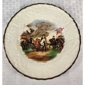 Alfred Meakin Portrait Plate Surrender of Lord Cornwallis John Trumbull Vintage